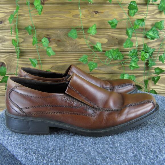 ECCO Men's Loafer Brown Leather Size 43‎ Medium Used 2025 - Picture 3 of 6